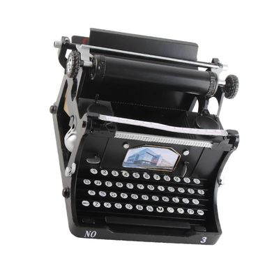 Vintage kannettava manuaalinen antiikkikirjoituskonemalli, käsintehty retro musta kirjoituskonekoriste kotiin, lahja ystäville, rautamateriaali