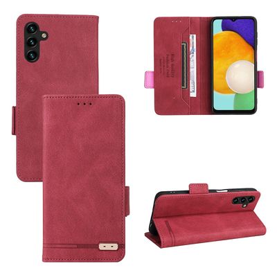 Gangxun Etui til Samsung Galaxy A13 5g læderetui Folio Flip med kreditkortspor Etui Coque Rød
