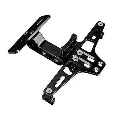 Motorsykkel Nummerskiltbrakett med LED-lys Nummerskiltholder Aluminiumslegering Universal Black