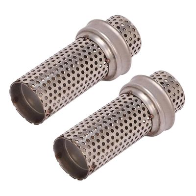 2x Universal Motorsykkel Eksos lyddemper Db Killer-lyddemper Støy Lyd Eliminator Mesh Db Killer-si sølv