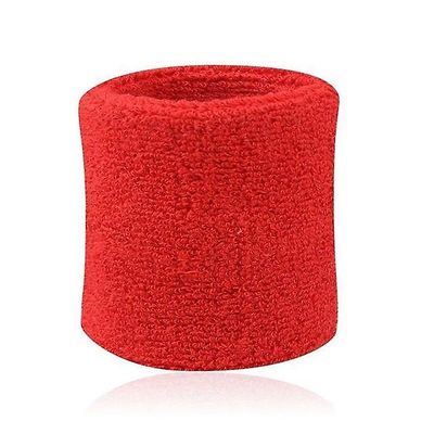 2stk farverige Unisex Sport Sweatband armbånd Bomuld håndledsbeskytter Kører Rød