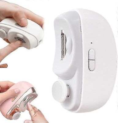 2 in 1 automaattinen sähköinen kynsileikkuritrimmeri kynsileikkuri valolla lapsille aikuisille, valkoinen