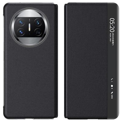 Huawei Mate X3 5g magneettinen automaattisesti absorboitu näkymäikkuna Pu nahka + pc puhelinkotelon jalustan kansi (ilman kynäpaikkaa) Musta