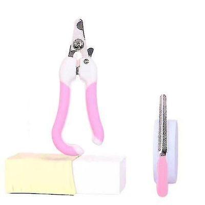 Pet Grooming Nail Clippers buet håndtak rosa S