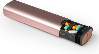 7 päivän viikoittainen pillerijärjestäjä, metallinen 7 päivän pillerilaatikko, ensiluokkainen tyylikäs alumiininen suurikapasiteettinen pillerilaat...