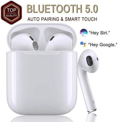 I12 Bluetooth 5.0 -kuulokkeet, 48 tunnin vastamelu, sisäänrakennettu mikrofoni, kosketusohjaus - valkoinen