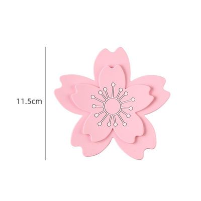 Silikone Sakura Pot Varmeisoleringsmåtte Skridsikker Vandtæt dækkeserviet Desktop Protection Bordservice Måtter Cup Coaster