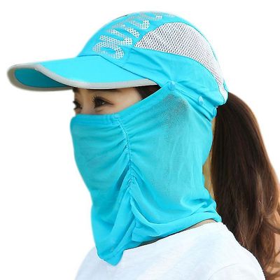 Zhuopai Aldult Sol Hatte Fishing Hatte Cykling Hatte Ansigtsmasker Baseball Hatte Sun Hatte himmelblå