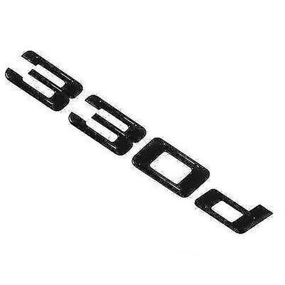 Bmw 330d bakre bokstaver for lokkstamme, merke, emblem, 3-serie, blank svart