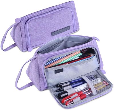 Linkrunning Stor kapacitet Pen Case Opbevaring Pose Markør Pen Penalhus Multi-Slot Papirvarer Taske Holder Makeup Kosmetik Taske Til Skoleelev Æste...