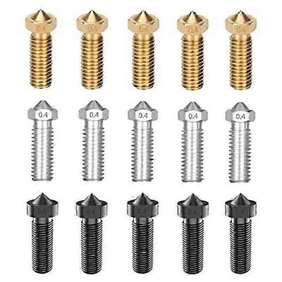 15PCS-suutinsarja Anycubic Vyperille, 3D-tulostimen osat karkaistu teräs / ruostumaton teräs / messinki 0.4mm N