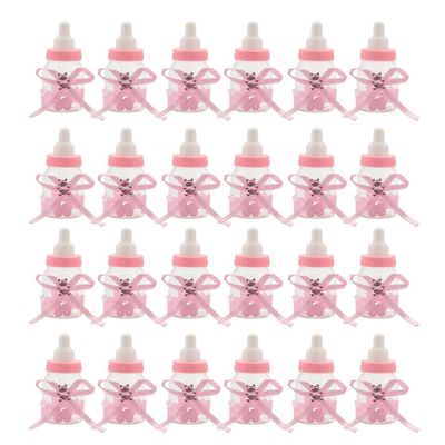 24 x Tuttipullo mini tuttipullo 4x9cm strassi pinkki karhu lahjaidea tyttövauva kaste