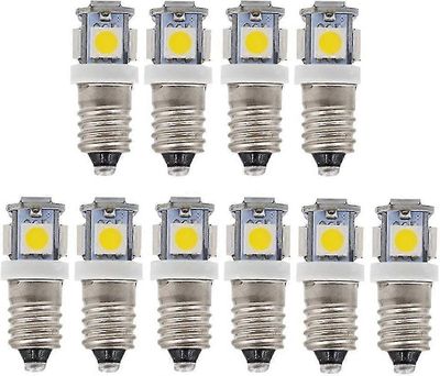 10 Pakkaus E10 9v Viileä Valkoinen 5smd 5w Led-polttimot (viileä valkoinen, 9v)