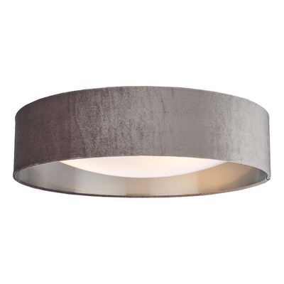 Dar Lighting Nysa Cylindrisk 3 Lys Flush Velvet Mink Shade 60Cm
