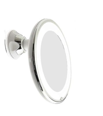 LED-valaistu 10x suurentava meikkipeili, jossa Power Loing -imukuppi, kirkas hajavalo ja 360 astetta pyörivä säädettävä varsi, kannettava johto