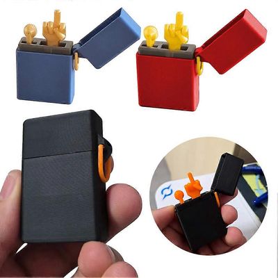 Hauska keskisormi sytytin 3D-tulostettu sormilelu yllätys pop up box gag lahja ystäville perhe kotitoimisto aikuisten kepposi Musta