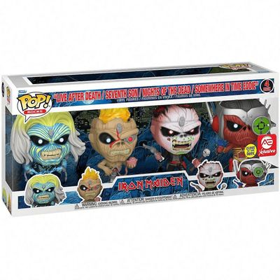 Iron Maiden - FUNKO POP! ROCKS: Iron Maiden - Eddie 4PK Glow in the Dark Box -setti (AE Exclusive) [KERÄILYESINEET] Aec Exclusive, vinyylifiguuri U...