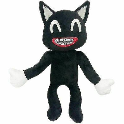 Qinfen Black Cartoon Cat -pehmo lelu täytetty nukkelelu 30cm/11.8in Kauhu Soft D A