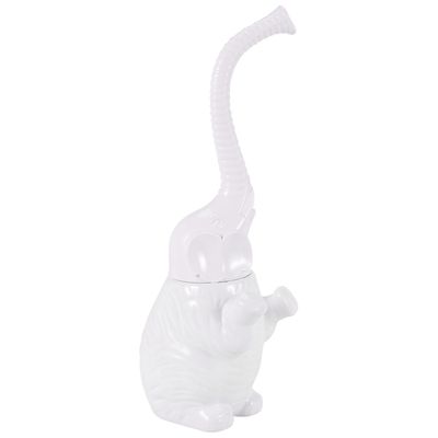 Elephant-wc-harja, kylpyhuoneen pehmeäharjaksinen wc-harja irrotettava norsun muoto pitkällä kädellä valkoinen