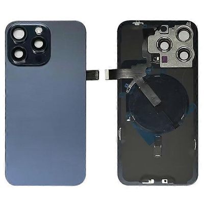 Yhteensopiva iPhone 15 Pro Max -akkukotelon kannen + kameran linssinsuojuksen + kiinnikkeen + langattoman latausportin kaapelin kanssa Sininen