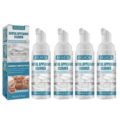 Oikomispuhdistusaine ja valkaiseva vaahto 60ml, Puhdistaa hammasraudat ja oikomiskojeet, Suunhoitoon 4pcs