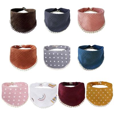 900c Baby spædbørn Fodring Bibs Blød Ren bomuld Bandana Spyt Håndklæde Trekant Tørklæde