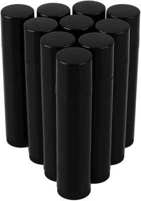 50 stk 5 ml tom svart plast leppestift tubebeholder lipgloss bevare holder med capblack