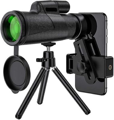 Suren Vandtæt monokulært teleskop til voksne, 12x50 high power teleskop med smartphone-adapter og justerbar