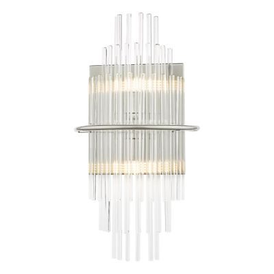 Dar Lighting Lukas Designer 2 Lys væg lys poleret Krom Glasstænger