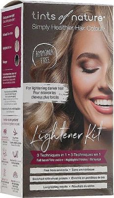 tints of nature Luonnon sävyt Vaalentaja keskiruskeista vaaleisiin hiuksiin (50 ml + 10 ml + 10 ml + 25 g)
