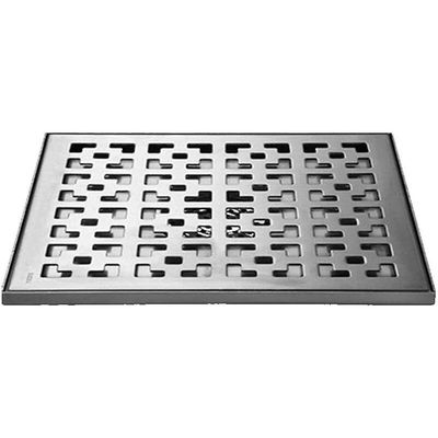 Dewenwils DWW-børstet firkantet dusjavløp, gulvavløp i rustfritt stål med avtagbar rist, hårsil, baderomsdusjavløp, felledeksel, 20 x 20 cm