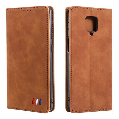 Etui til Xiaomi Redmi Note 9s/9 Pro/max Cover Magnetic Closure Wallet Book Flip Folio Stand View Læder cover Stødsikker - Brun