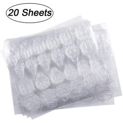 240pcs Dobbelt-side klæbende søm Faner, Nail Lim Klistermærker Selvklæbende Transparent Nail Lim Faner 20 Sheets