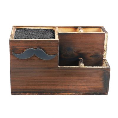 Puinen kampaamotyökalu Laatikko Hiustenleikkauspidike Hiusten leikkaussakset Teline Säiliön parturipidike