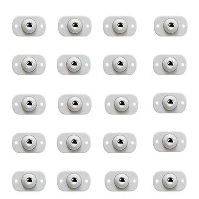 20 kpl pyöriä huonekaluille ruostumattomasta teräksestä valmistettu rulla itseliimautuva pyörä koti 360 astetta kääntyvä yleispyörä WhiteSilver