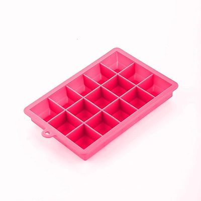 Silikone Ice Cubes Tray Square Ice Cube Maker Easy-release Mold Til Whisky Cocktail Fruit Juice Soda Køkken Tools Gadget Pink