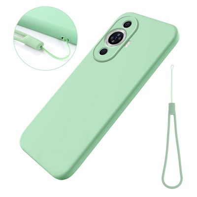Nestemäinen silikoninen puhelinkotelo Huawei Nova 11 Pro / nova 11 Ultralle, pehmeä vuori naarmuuntumaton kansi Vihreä