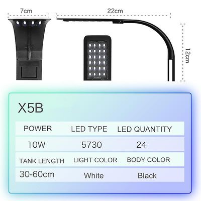 Super Slim Led Aquarium Lys belysning planter grow lys X5B Hvidt lys
