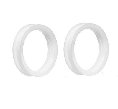 BodyJewelryOnine Par store gauge ultra blød silikone fleksibel dobbelt flad blusset tunnel