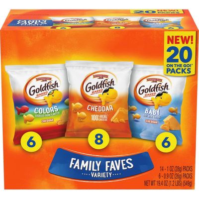 Pepperidge Farm Goldfish Crackers Family Faves -lajikepaketti, 20 eaa