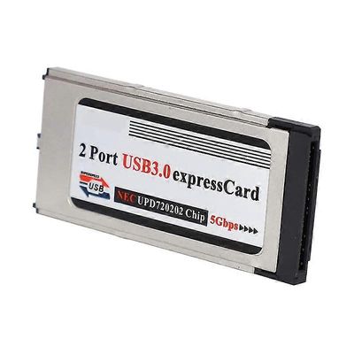 Nopea Dual 2 -porttinen USB 3.0 -pikakortti 34 mm: n paikka Express-kortti PCMCIA-muunninsovitin kierrokselle Hopea