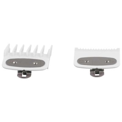 1,5 mm / 4,5 mm hiustenleikkuri Combs Guide Kit Hiustrimmerin suojukset Hiustenleikkurin kiinnikkeet 2PCS Valkoinen