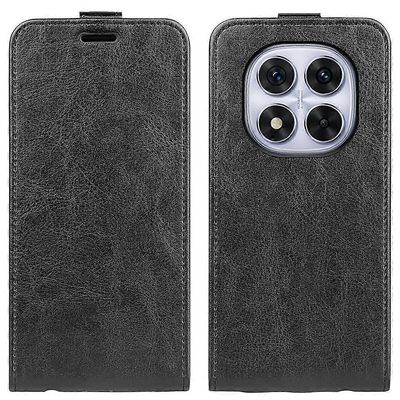 R64 Texture yksi pystysuora läppänahkainen puhelinkotelo Musta For Xiaomi Redmi Note 14 Pro 5G