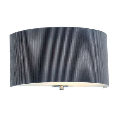 Dar Lighting Zaragoza Grå enkelt lampe Flush Wall Light med Mirco læg skygge