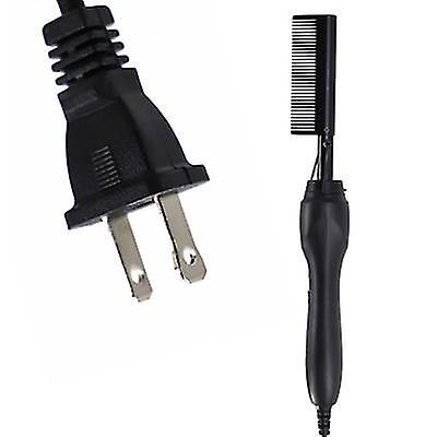 Coosilo Elektrisk glattejern Børste skæg / hår Kam, Curling Iron Hot Hair Flat Tools sort