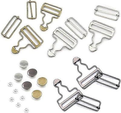 Unbrand 6 settiä: soljet, metalliset henkselisoljet, 38 mm haalarit, henkselit, Dungaree-soljet ja bib-housujen napit 6 sarjaa