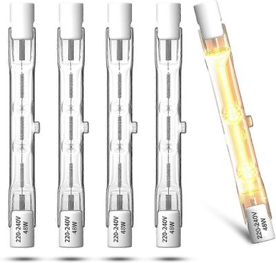 R7s halogeenipolttimo 78mm 48W himmennettävä R7s lineaarinen halogeenilamppu turvalamput, 750LM lämmin valkoinen 2700K J78 kaksipäinen Floodligh Tw