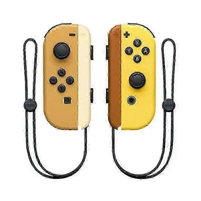 Joycon langaton ohjain Nintendo Switchille, tuki herätystoiminto, vasen oikea kaukosäädin rannehihnalla Brownish yellow