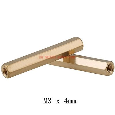 Salg Ægte træskruer Parafusos 50stk/lot M3 X 4mm Female Thread Brass Standoff Spacer Afstandsskruer Hex Gevind