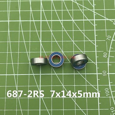 Begrænset aksek 10stk 687-2rs Gummiforseglet dyb rille kugleleje 687 687rs 7x14x5 miniature stållejer 7 * 14 * 5 mm